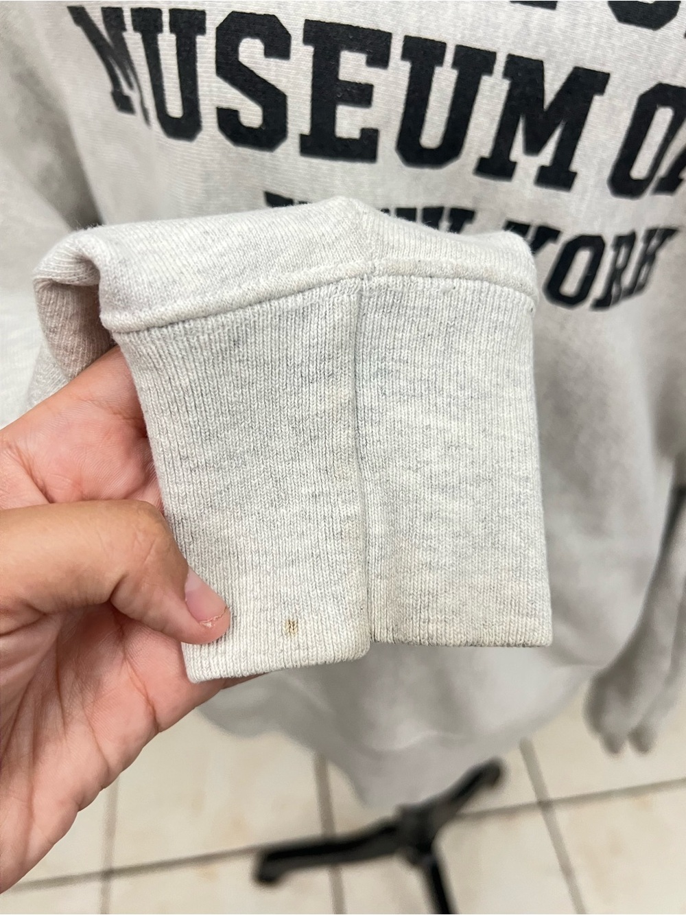 Metropolitan Museum of Art Off-the-Shoulder Sweatshirt (Minor Stains on Cuffs) - Picture 10 of 10